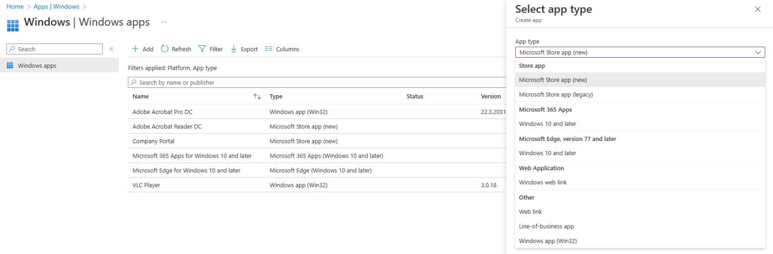 Windows App List