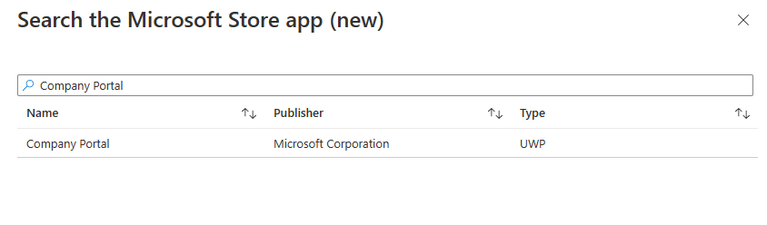 Search for Company Portal
