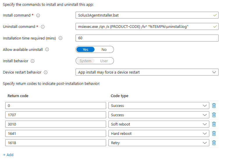 Microsoft Intune Install Commands