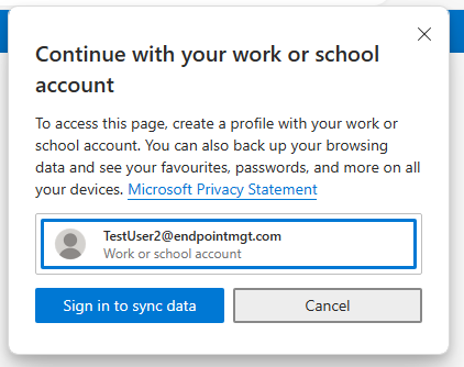 Continue with Work Account