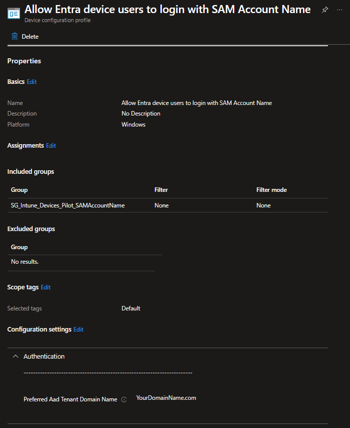 Intune Configuration